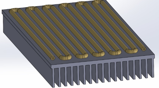 3D visualization of the heat sink assembly